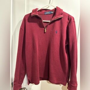 Polo by Ralph Lauren Red Quarter-Zip Sweatshirt